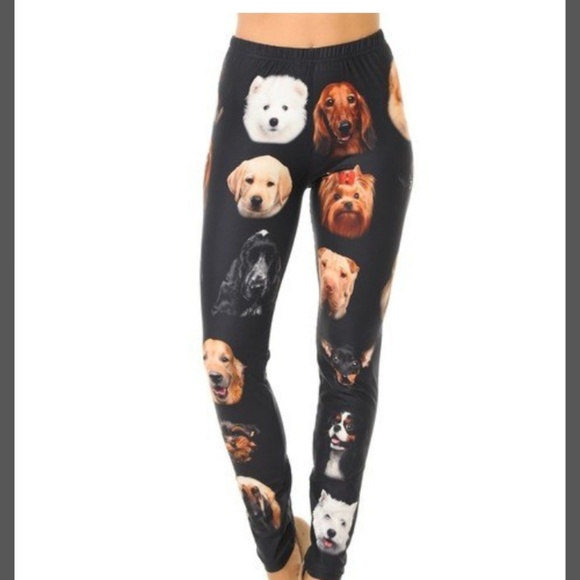 Creamy Soft Cute Puppy Dog Faces Leggings - Picture 6 of 6